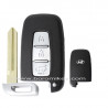 3 button with left blade Hyundai smart key shell with logo