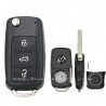 3 button Inseparable  VW flip remote key shell with logo