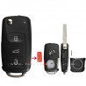 3+1 button Inseparable VW flip remote key shell with logo