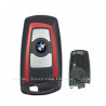 Red BMW 3 button F series key shell with blade