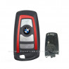 Red BMW 4 button F series key shell with blade