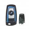 Bleu, BMW série F 3 boutons, coque de clé avec lame