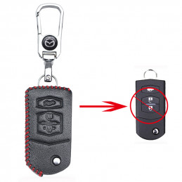 Leather 3 button Mazda key...