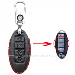 Leather 4 button Nissan key...