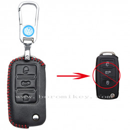 Leather 3 button VW key...
