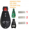 With logo Chrysler 4+1 button 433Mhz PCF7941 ID46 Chip  FCC ID: M3N5WY783X Remote key