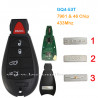 With logo Chrysler Dodge Jeep 4+1 button 433Mhz PCF7961 ID46 Chip (FCC ID: GQ4-53T) remote key