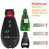 Keyless go (IYZ-C01C /  M3N5WY783X) With logo 433Mhz PCF7945 ID46 4+1 button Chrysler remote key with CY24 blade Aftermarket
