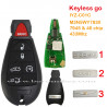 Keyless go (IYZ-C01C /  M3N5WY783X) With logo 433Mhz PCF7945 ID46 5+1 button Chrysler remote key with CY24 blade Aftermarket